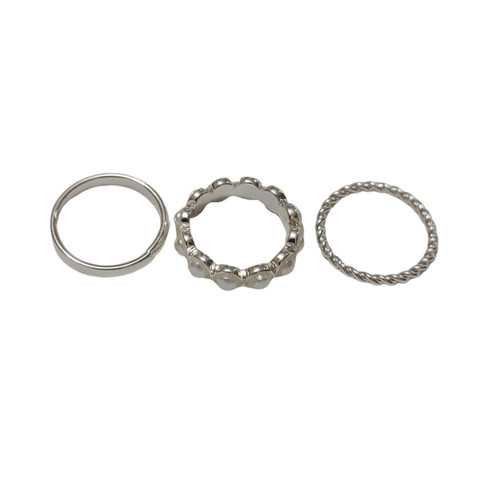 انگشتر زنانه مدل مروارید مجموعه 3 عددی